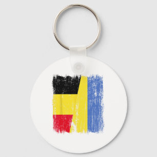 Llavero Bandera media Bélgica Ucrania Herencia belga ucran