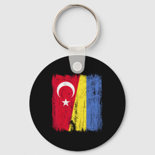 Llavero Bandera media Turquía Ucrania Herencia turca ucran