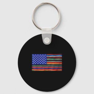 Llavero bandera mexicana estadounidense serape cinco de ma
