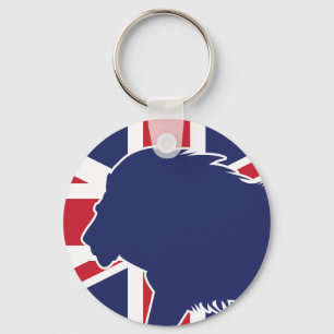 Llavero Bandera nacional británica de animales leones del