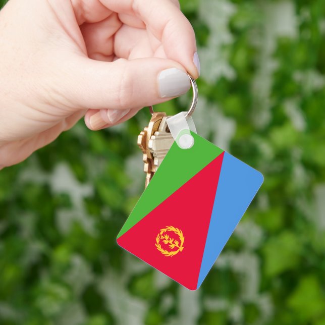 Llavero Bandera Nacional de Eritrea Rectángulo (Mano)