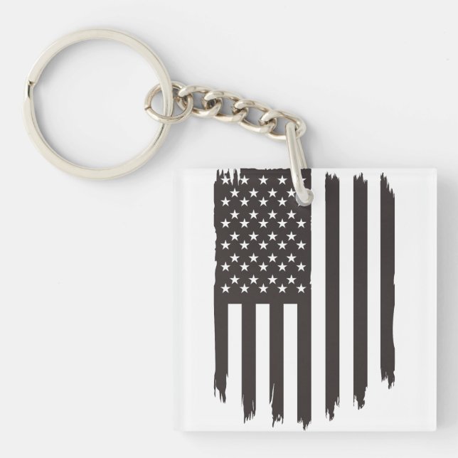 Llavero Bandera nacional de Estados Unidos ondeando (Frente)
