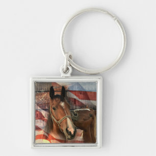 Llavero Bandera norteamericana de grano ruidoso de caballo