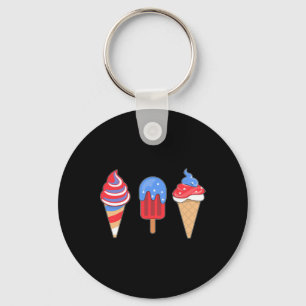 Llavero Bandera Norteamericana Del Helado Azul Blanco Rojo