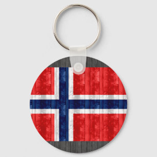 Llavero Bandera noruega de madera