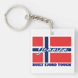 Llavero Bandera noruega y fiordo construido