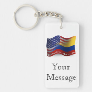 Llavero Bandera ondulada colombiana-americana