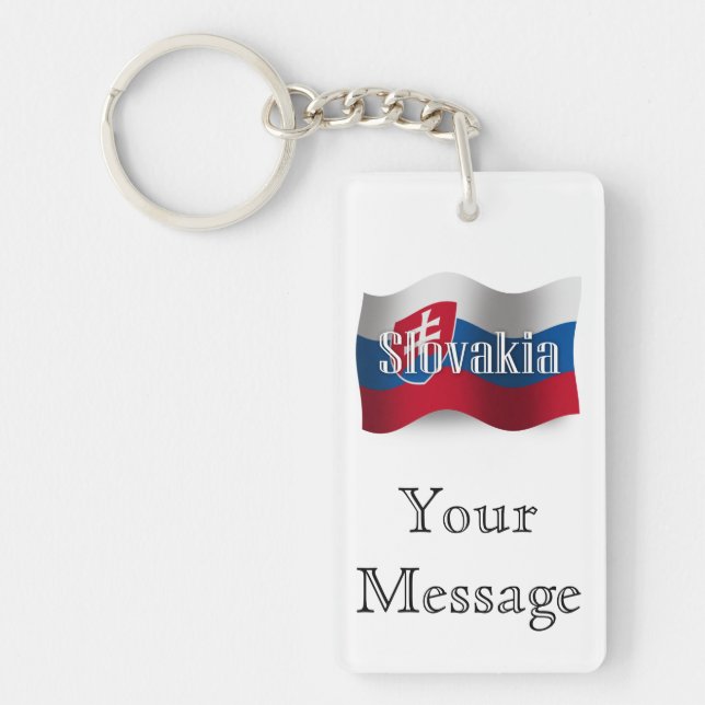 Llavero Bandera ondulada de Eslovaquia (Frente)