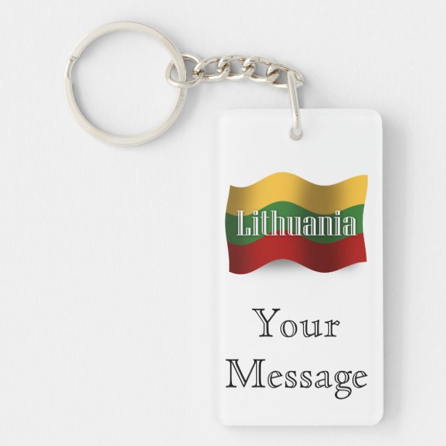 Llavero Bandera ondulada de Lituania (Frente)