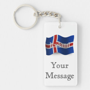 Llavero Bandera ondulante de Islandia