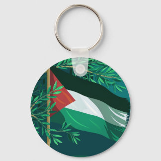 Llavero Bandera palestina y olivo