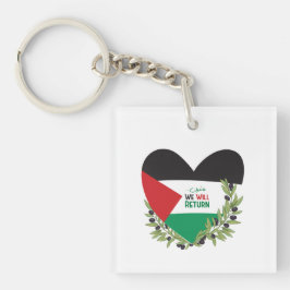 Llavero Bandera palestina y ramas de olivo