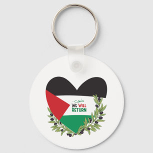 Llavero Bandera palestina y ramas de olivo