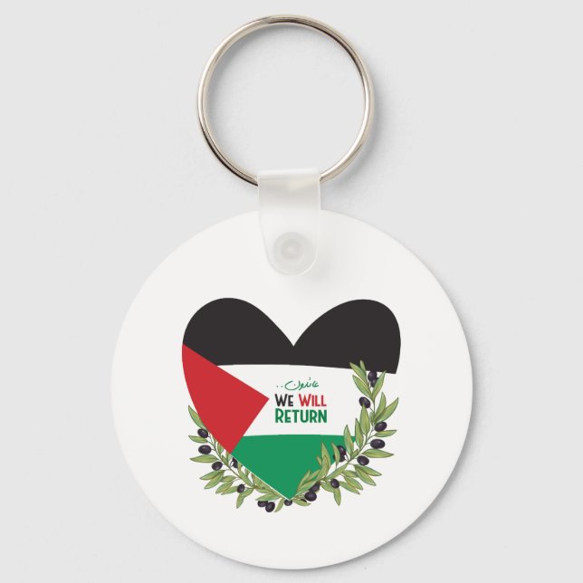 Llavero Bandera palestina y ramas de olivo (Anverso)