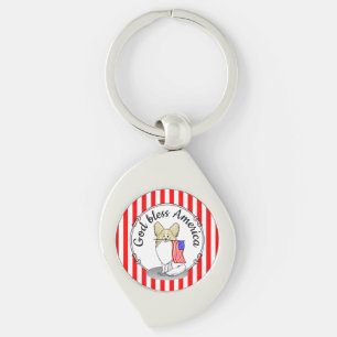 Llavero Bandera Patriótica Americana USA Papillon (limón) 