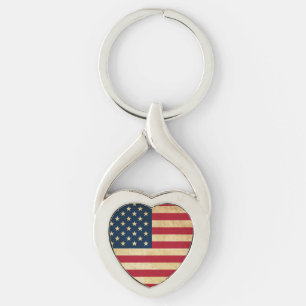 Llavero Bandera Patriótica Americana Vintage