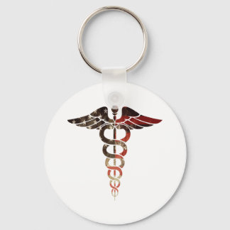 Llavero Bandera Patriótica Caduceus Grande Para Enfermeras