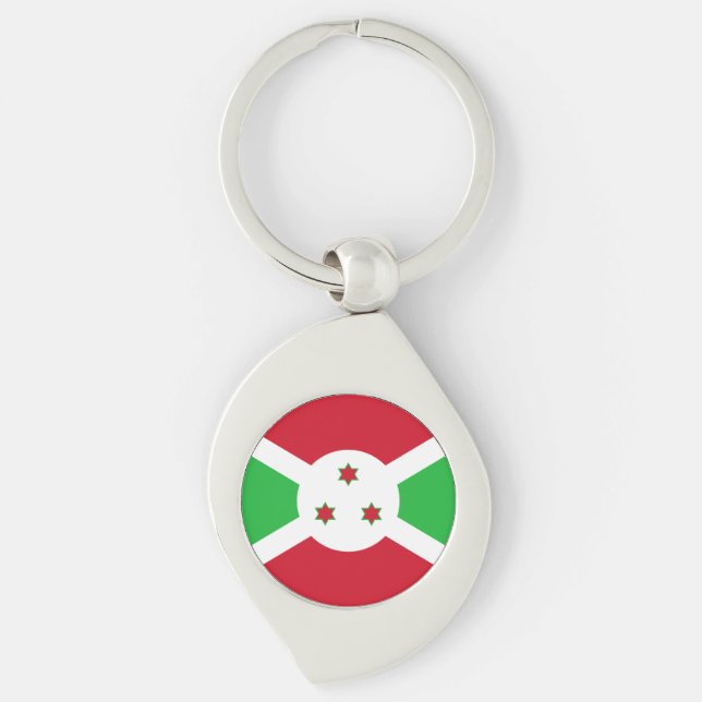 Llavero Bandera Patriótica de Burundi (Anverso)