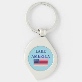 Llavero Bandera Patriótica de EE. UU. de Lago América