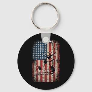 Llavero Bandera Patriótica de Hockey Usa Americana Para Ju