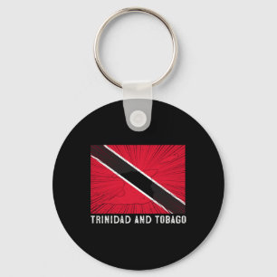 Llavero Bandera patriótica desgastada de Trinidad y Tobago