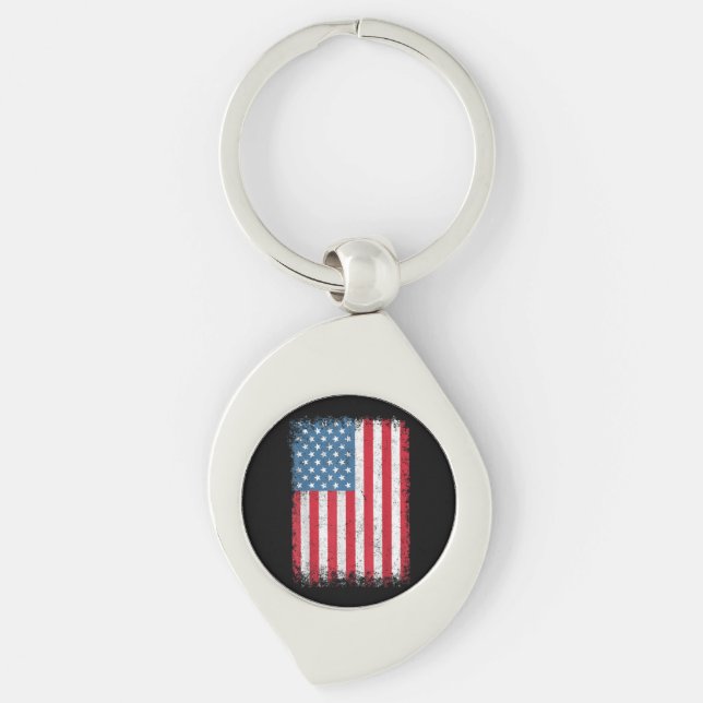 Llavero Bandera Patriótica Estadounidense Para Hombres Niñ (Anverso)