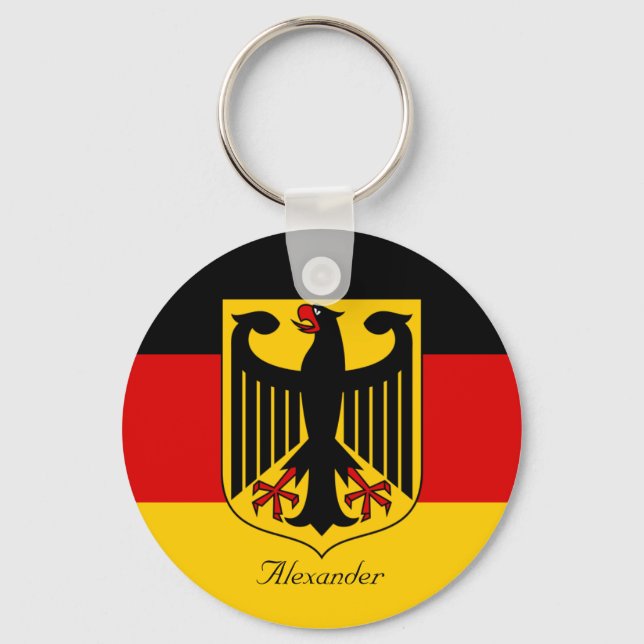 Llavero Bandera personalizada de Alemania con escudo de ar (Anverso)