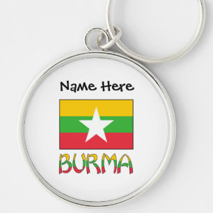 Llavero Bandera personalizada de Birmania y Myanmar