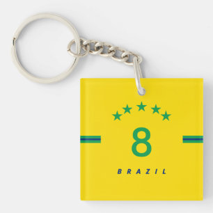 Llavero Bandera personalizada de Brasil colorea el Mundial