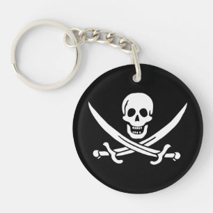 Llavero Bandera pirata calavera espadas cruzadas