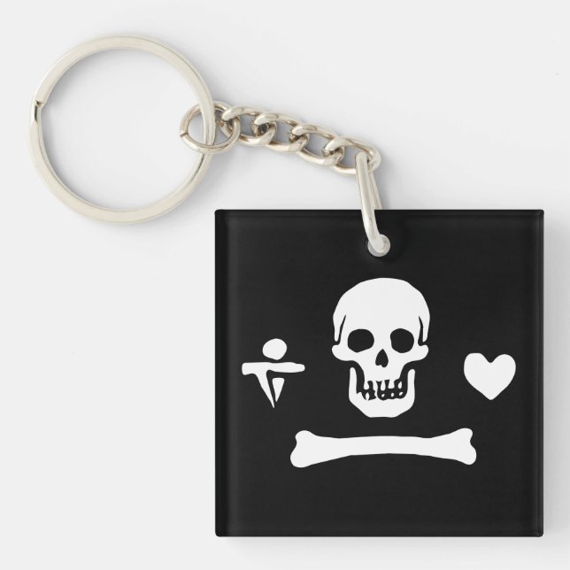 Llavero Bandera pirata Stede Bonnet Jolly Roger (Frente)