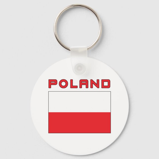 Llavero Bandera Polaca Con Polonia (Anverso)