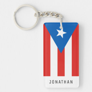Llavero Bandera puertorriqueña con nombre personalizado