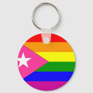 Llavero Bandera puertorriqueña del orgullo gay