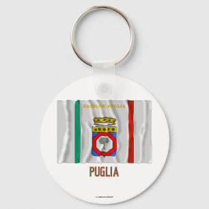 Llavero Bandera que agita de Puglia con nombre