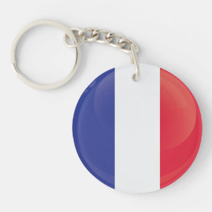 Llavero Bandera redonda icono de Francia