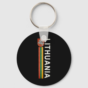 Llavero Bandera retro deportiva de Lituania y emblema litu