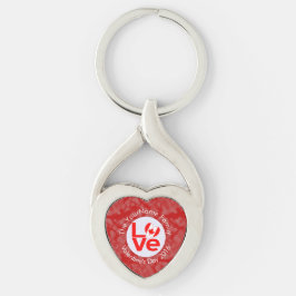 Llavero Bandera Roja Canadiense Personalizada LOVE