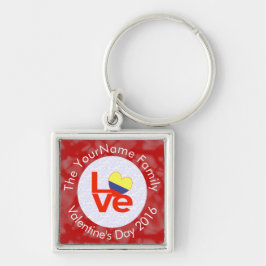 Llavero Bandera Roja Colombiana de AMOR Personalizada