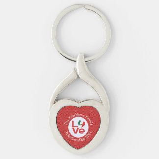 Llavero Bandera Roja de AMOR Mexicana Personalizada