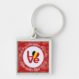 Llavero Bandera Roja de AMOR personalizada de Bélgica