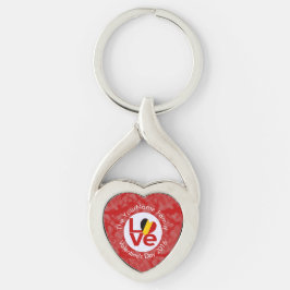 Llavero Bandera Roja de AMOR personalizada de Bélgica