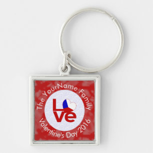 Llavero Bandera Roja de Amor Personalizada de Chequia