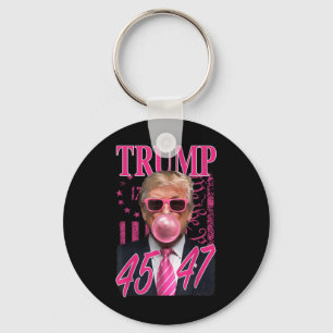 Llavero Bandera rosa divertida Trump Bubble Gum 1776