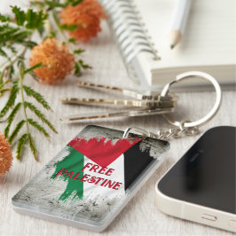 Llavero Bandera rota estilo pincel de pintura de Palestina