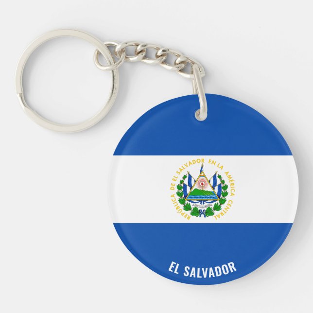 Llavero Bandera salvadoreña encantadora patriótica (Frente)