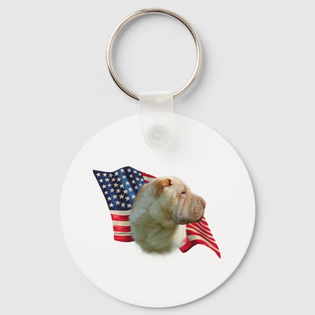 Llavero Bandera Shar-Pei china (Anverso)