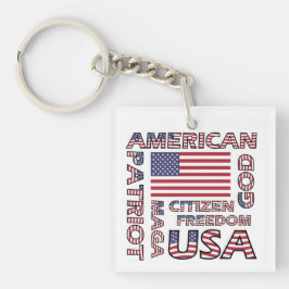Llavero Bandera Texto Estrellas de Estados Unidos y Patrio