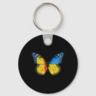 Llavero Bandera ucraniana rumana Mariposa Rumania Ucrania