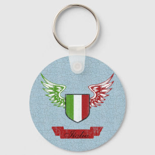 Llavero Bandera Vintage con Alas de Italia